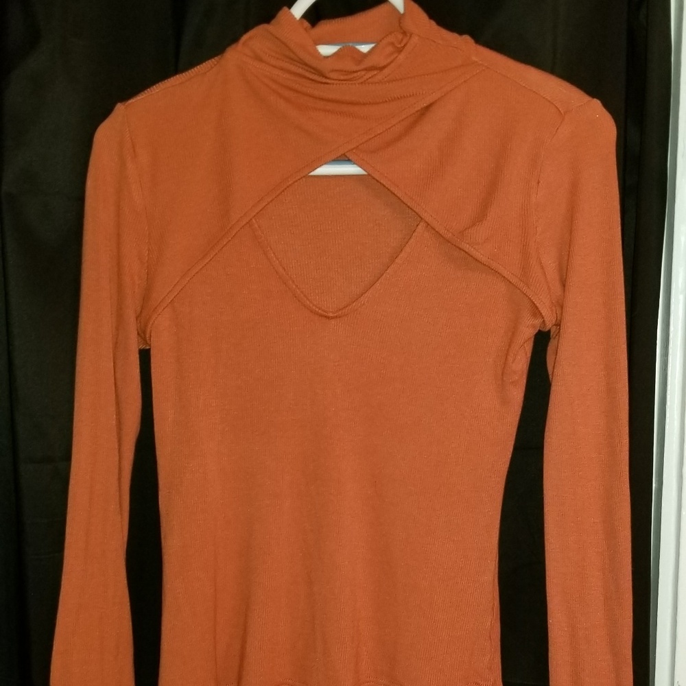 Venus Cut Out Mock Neck Blouse